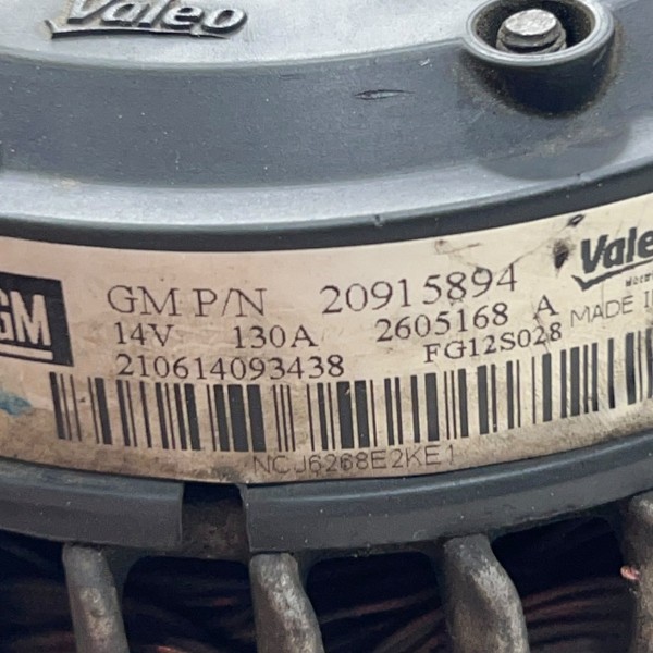 Alternador Gm Captiva 2.4 2011 20915894 Original Alternador Gm Captiva 2.4 2011 20915894 Original