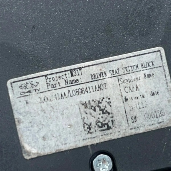 Comando Botões Banco Dianteiro Esquerdo Tiggo 8 Txs 2021 Preto