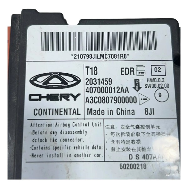 Kit Airbag Painel Chery Tiggo 8 2022 Preto